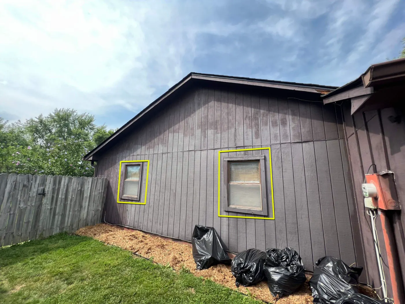 Storm-damaged window documented in Rossville